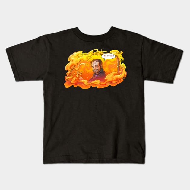 Crowley "This is fine" Kids T-Shirt by GioGui